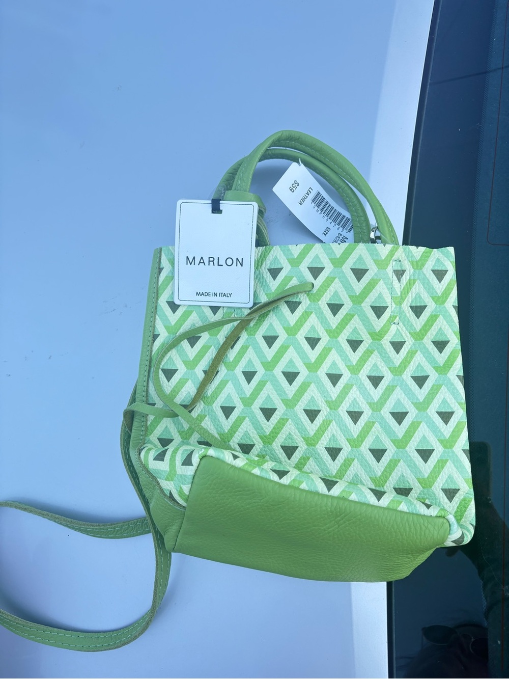 Green leather purse